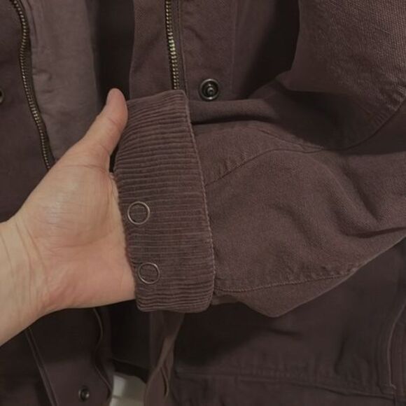 NWT MATE THE LABEL WOMEN'S COTTON CANVAS CHORE JACKET BROWN $220 - Picture 4 of 9